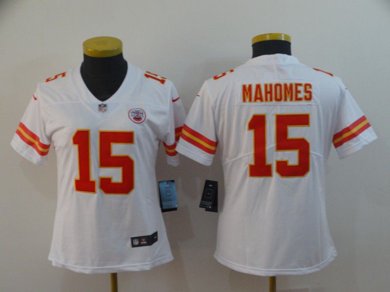 Women Kansas City Chiefs #15 Mahomes White Nike Vapor Untouchable Limited Player NFL Jerseys